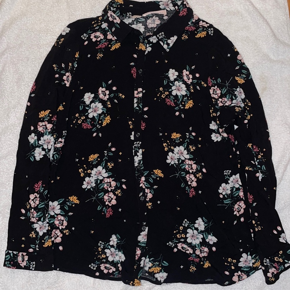 Black Floral Blouse